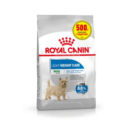 Сухий корм Royal Canin MINI LIGHT WEIGHT CARE для дорослих собак зі схильністю до зайвої ваги 2.5кг+500г