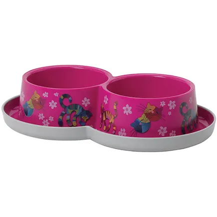Moderna Double Trendy Dinner Friends Forever МОДЕРНА ДРУЗІ НАЗАВЖДИ подвійна миска для котів, 2х350мл, рожевий