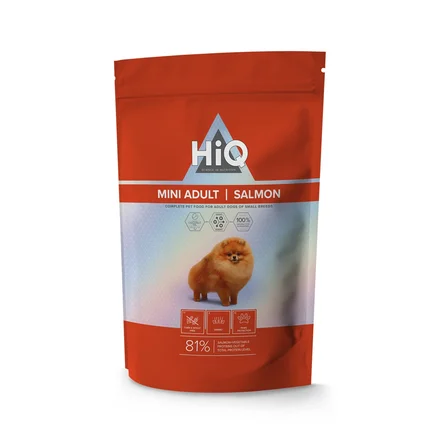 HiQ Mini Adult Salmon Сухий корм для дорослих собак малих порід з лососем, 400 г