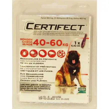 Merial Certifect (Сертифект) Спот-он для собак, (40-60кг) моно пипетка.