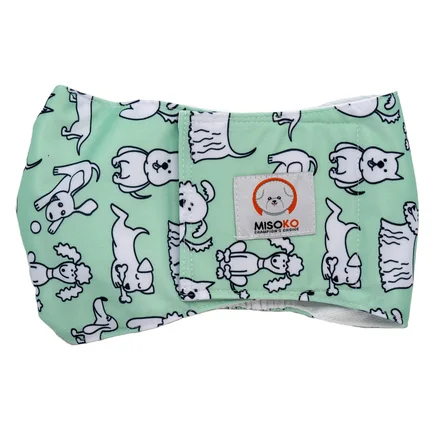 Misoko&Co Багаторазовий підгузок для псів, XS (цуценята), mint