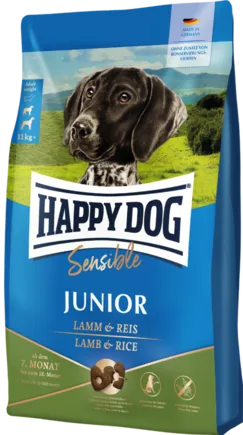 Сухий корм Happy Dog Sensible Junior Lamm & Rice для юніорів віком від 7 до 18 місяців з ягням та рисом, 10 кг