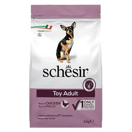 Schesir Dog Toy Adult ШЕЗІР ДОРОСЛИЙ ТОЙ КУРКА сухий монопротеїновий корм для собак міні порід 2 кг