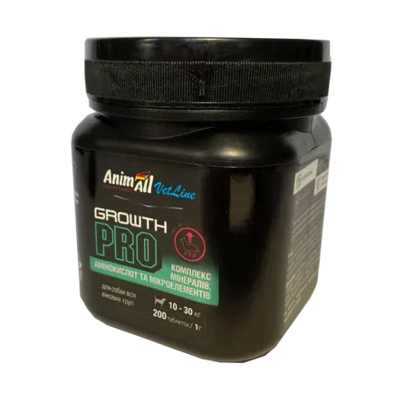 Вітаміни AnimAll VetLine Growth PRO для середніх порід собак 1 г × 200 табл