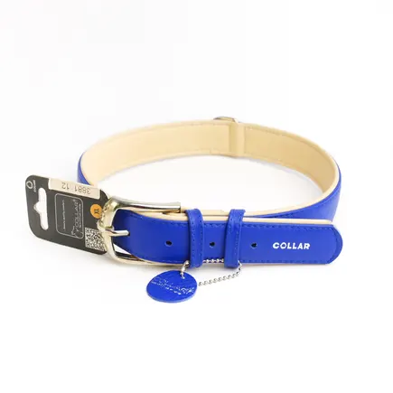 Нашийник "CoLLaR brilliance" без прикрас (ширина 35мм, довжина 57-71см) синій