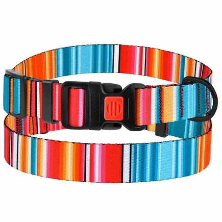 Нашийник для Собак BronzeDog Urban West Нейлоновий з Пластиковою Пряжкою Червоний XL