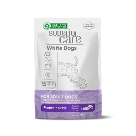 Nature's Protection Superior Care White Dogs Adult Tuna & Salmon Додатковий вологий корм для собак з білим забарвленням з тунцем і лососем, 70 г