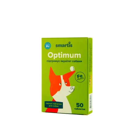 Додатковий корм Smartis Optimum із залізом для собак, 50 таб.