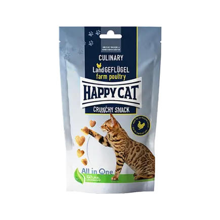 Хрусткі ласощі Happy Cat Culinary Crunchy Snack Land-Geflügel для дорослих котів з куркою, 70 г