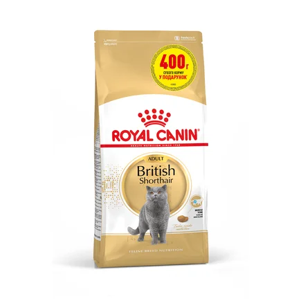 Сухий корм Royal Canin BRITISH SHORTHAIR ADULT для котів породи Британська короткошерста кішка 1.6кг+400г