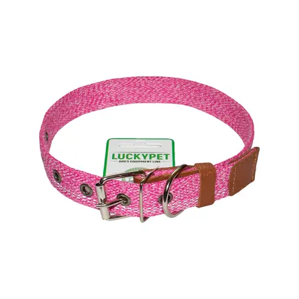 Нашийник 25мм (37-52) "MELANGE" одинарний рожевий светоотр., Lucky Pet
