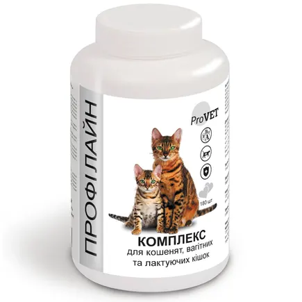 Вітамінно-мінеральний комплекс ProVET «Профілайн» для кошенят, вагітних та лактуючих кішок, 180 табл