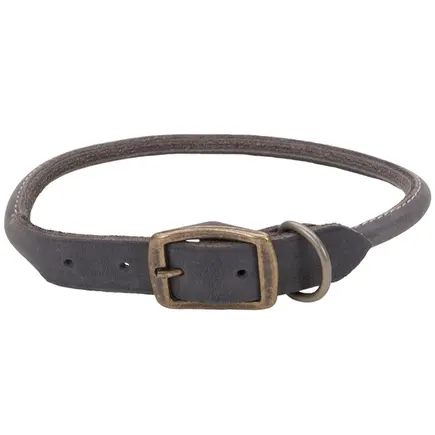 Coastal Circle-T Round Dog Collar КОСТАЛ СЕРКЛ-Т круглий шкіряний нашийник для собак, 1х40см Сірий