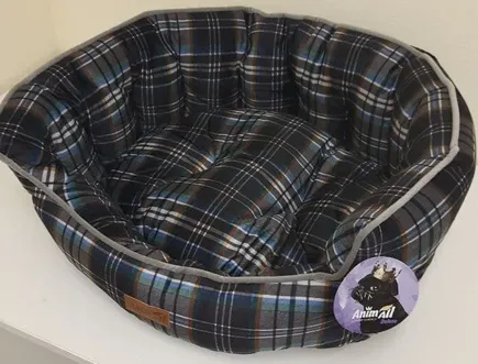 Лежанка AnimAll Royal Soft-2 M BLACK-MARINE для собак і котів, клітка, 59×53×23 см