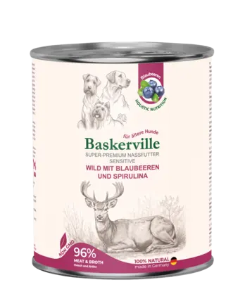 Baskerville HF Sensitive Wild Mit Blaubeeren und Spirulina. Оленина з чорницею та спіруліною, 800 г