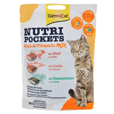 Вітамінні ласощі GimCat Nutri Pockets для котів, мультивітамін мікс, 150 г