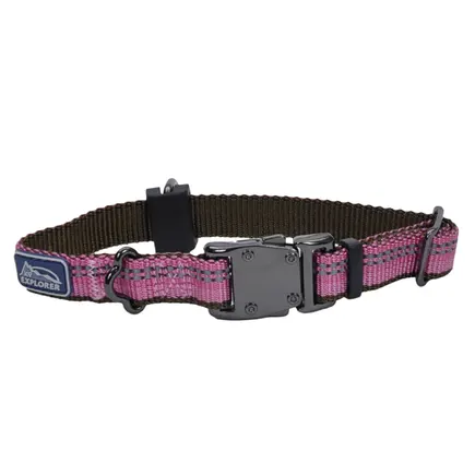Coastal K9 Explorer Collar КОСТАЛ К9 ЕКСПЛОРЕР світловідбивний нашийник для собак, 1.6х20-30см Рожевий