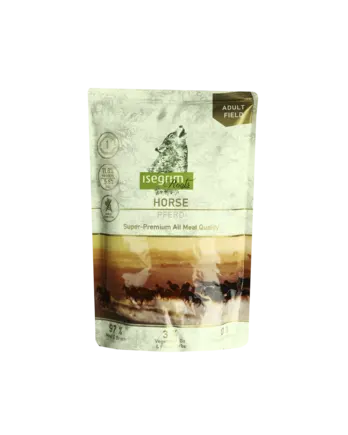 ISEGRIM Pouch Roots Horse Monoprotein 410 г Вологий корм для собак. Конина з овочами, лляною олією та травами