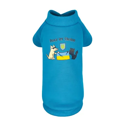 Толстовка Pet Fashion "Peace for Ukraine" для собак, розмір M, блакитна