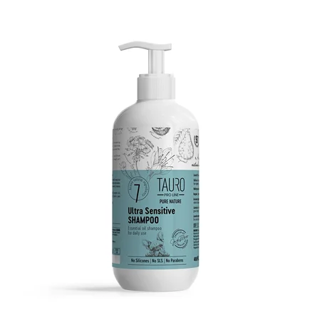 Шампунь для собак та котів з чутливою шкірою Tauro Pro Line Pure Nature Ultra Sensitive, 400 ml