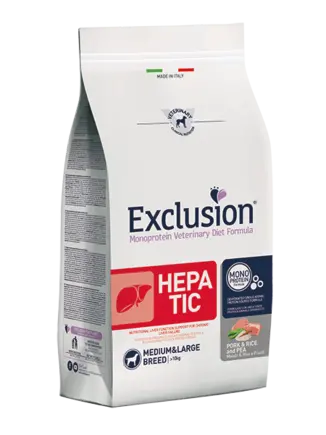 Exclusion Hepatic Medium&Large Breed зі свининою для середніх та великих порід собак із печінковою недостатністю 2 кг