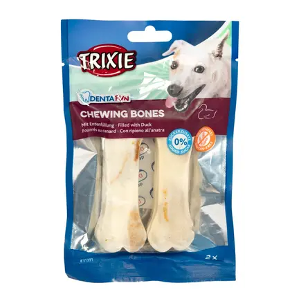 Кісточка Trixie Denta Fun для собак, пресована жувальна, з качкою, 10 см, 70 г, 2 шт