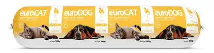 Корм вологий EuroDog/EuroCat Salami Chicken для собак і котів салямі з курятиною 1 кг