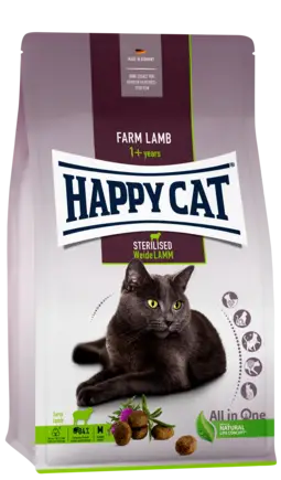 Сухий корм Happy Cat Sterilised Weide Lamm для дорослих стерилізованих котів зі смаком ягняти, 4 кг, 70585
