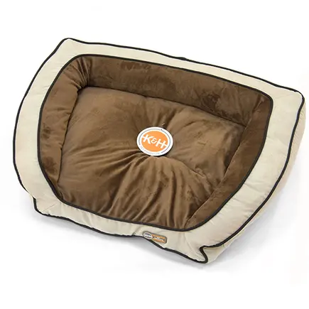 K&H Bolster Couch лежак для собак кавовий/жовто-коричневий L