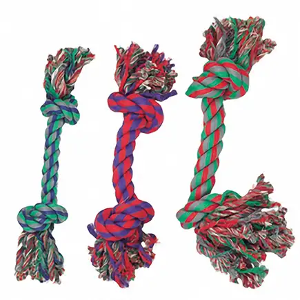 Flamingo Cotton Bone 2 Knots Mini ФЛАМІНГО МОТУЗЯНА КІСТКА МІНІ 2 вузли іграшка для собак 14 см, мини, 3 ед.
