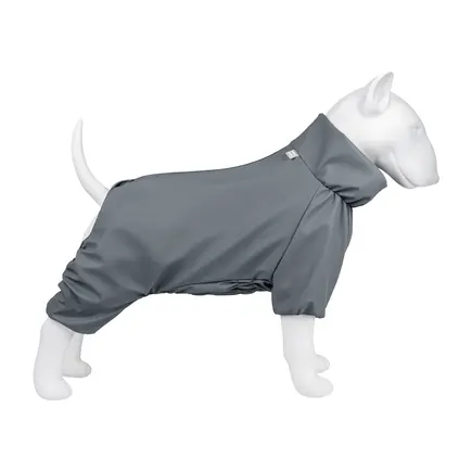 Дощовик для собак WAUDOG Clothes, водонепроникний, S32, В 47-50 см, С 35-38 см, сірий