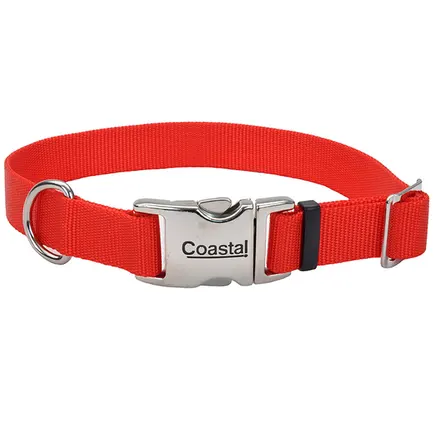 Coastal Metal Buckle КОСТАЛ ТИТАН БАКЛ нашийник для собак, 2.5х46-66см Червоний