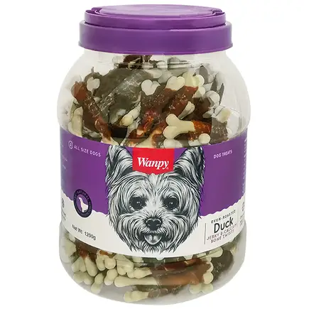 Wanpy Duck Jerky & Calcium Bone Twists ВАНПИІ КІСТКА З В’ЯЛЕНОЮ КАЧКОЮ ТА КАЛЬЦІЄМ ласощі для собак 1,2 кг