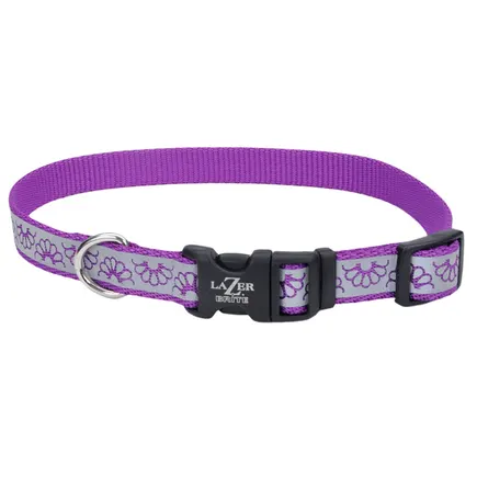 Coastal Lazer Brite Reflective Collar КОСТАЛ ЛАЗЕР БРАЙТ світловідбивний нашийник для собак, 1.6х30-46см Фіолетова ромашка