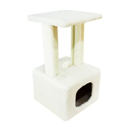 Будинок "Грот Люкс" хутро, білий 33x33x64см, Lucky Pet