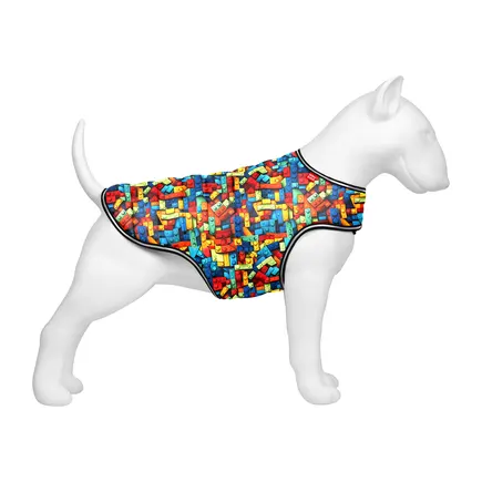 Курточка-накидка для собак WAUDOG Clothes, малюнок "Блоки", L, А 41 см, B 58-70 см, С 42-52 см