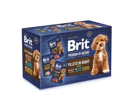Корм вологий Brit Premium Fillets in Gravy Multipack для собак малих порід філе в соусі Мультипак 12 шт х 85 г