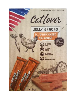 CatLover JellySnack 8*10g chicken carrot снеки для котів у вигляді желе з куркою та морквою