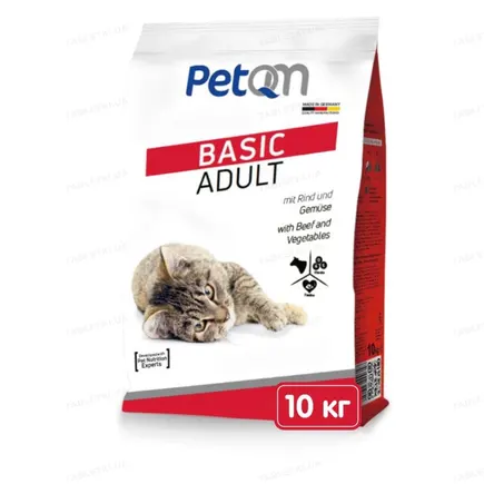 PetQM Cats Basic with Beef & Vegetables 10 kg cухий корм для котів з яловичиною та овочами
