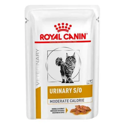 Дієтичний вологий корм Royal Canin URINARY S/O MODERATE CALORIE CAT (шматочки у соусі) для котів 85 г