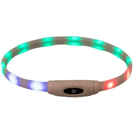 Trixie Нашийник, що світиться з USB силікон різнокольоровий XS–XL 65 см х 16 мм