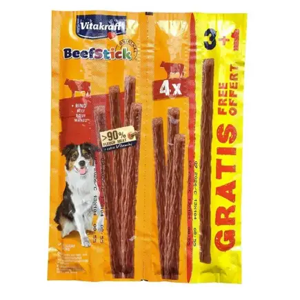 Vitakraft Beef Stick Original Ласощі для собак м’ясні палички з яловичиною, 12 г x 4 шт