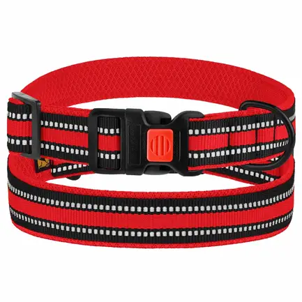 Нашийник для Собак BronzeDog Mesh c Пластиковою Пряжкою Червоний S