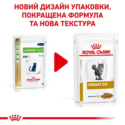 Дієтичний вологий корм Royal Canin URINARY S/O CAT (шматочки у соусі) для котів 85г 8+4: додаткове фото 3