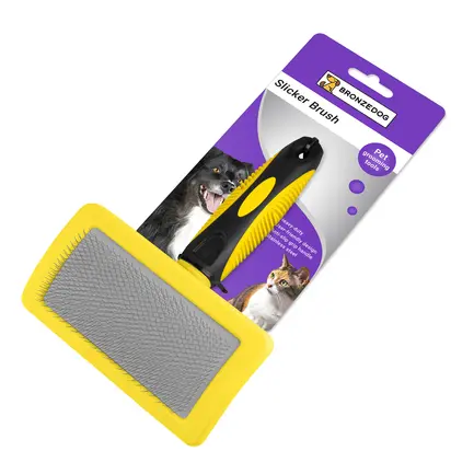 Пуходерка щітка Bronzedog XL 20 х 13 см XL: додаткове фото 4
