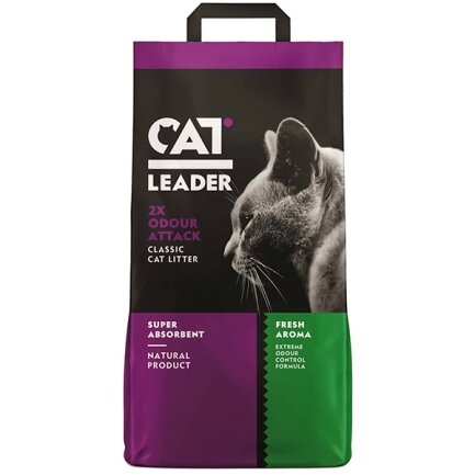 Cat Leader Classic 2xOdour Attack Fresh КЕТ ЛІДЕР КЛАСІК ПОДВІЙНА СВІЖІСТЬ суперпоглинальний наповнювач у котячий туалет 10 кг