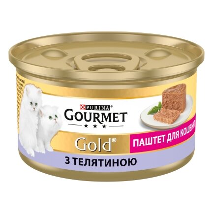 Вологий корм GOURMET Gold для кошенят паштет з телятиною 85 г — Фото 1