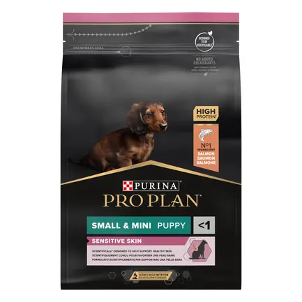 Сухий корм PRO PLAN Small&Mini Puppy <1 Sensitive Skin для цуценят дрібних порід з чутливою шкірою з лососем 3 кг