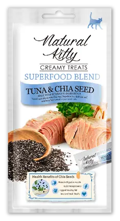 Natural Kitty Creamy Treats Tuna with Chia Seed Крем-снек для котів зі смаком тунця та насіння чіа, 4х12г