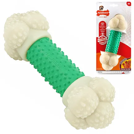 Nylabone Extreme Chew Double Action НІЛАБОН ПОДВІЙНА ДІЯ жувальна іграшка для собак, смак бекону M, для собак до 16 кг